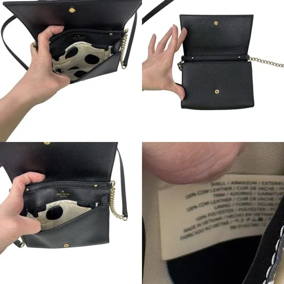 Kate Spade Cedar Street Cami Mini Crossbody Evening Bag Saffiano Leather Black - Picture 13 of 16